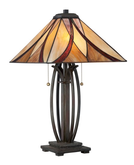 Tiffany+75W+120V+2+Light+Table+Lamp